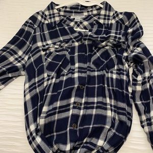 Flannel motherhood maternity shirt dress